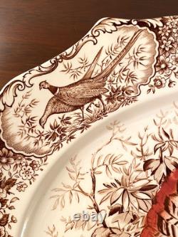 JOHNSON BROS Wild Turkeys Windsor Ware NATIVE AMERICAN 20 X 15.5 PLATTER