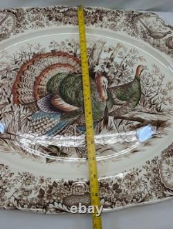 JOHNSON BROS Wild Turkeys Windsor Ware NATIVE AMERICAN 20 X 15.5 PLATTER