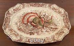 JOHNSON BROS Wild Turkeys Windsor Ware NATIVE AMERICAN 20 X 15.5 PLATTER