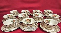 JOHNSON BROS Windsor Ware Harvest Fruit tea Cup Saucer 11 Sets MINT