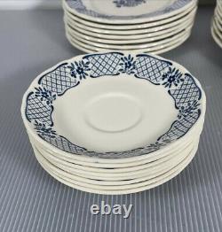 JOHNSON BROTHERS BLUE JARDIN Floral Pattern 38 piece SET SERVICE for 8