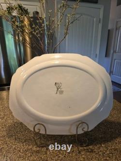 JOHNSON BROTHERS FRIENDLY VILLAGE Turkey Platter 20 Brown Stamp Read