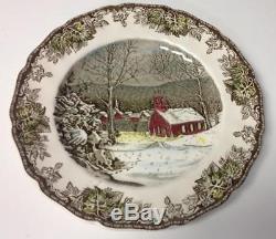 JOHNSON BROTHERS Friendly Village The School House Dinner Plates Set of 8 BWT