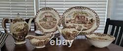 JOHNSON BROTHERS HERITAGE HALL Teapot Coffee Pot Plates Serving Bowls Platter ++