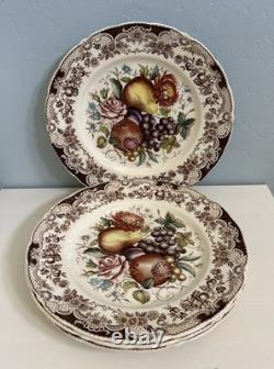 JOHNSON BROTHERS Harvest Dinner Plates Set of 4 Vintage Windsor Ware 10 3/4