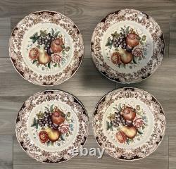 JOHNSON BROTHERS Harvest Dinner Plates Set of 4 Vintage Windsor Ware 10 3/4