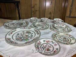JOHNSON BROTHERS INDIAN TREE CHINA SET 48 PIECES GOOD CONDITION Grade D A+
