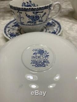 JOHNSON BROTHERS Indies Blue Coffee/Tea Service For 6- Ironstone England