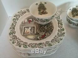 JOHNSON BROTHERS Merry Christmas SNACK SETS, Plate & Cup England, 11 Sets EUC