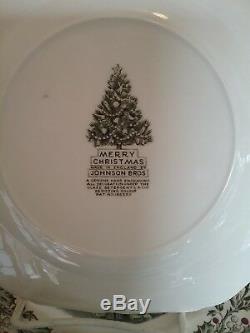 JOHNSON BROTHERS Merry Christmas SNACK SETS, Plate & Cup England, 11 Sets EUC