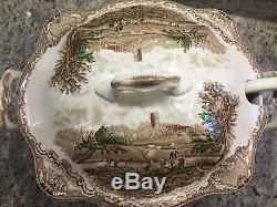 JOHNSON BROTHERS Old Britain Castles Soup Tureen Brown Multi Color w Ladle