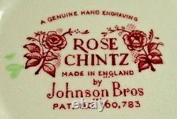 JOHNSON BROTHERS ROSE CHINTZ PINK, 6 Piece Place Setting for 4 + extras, Lot G