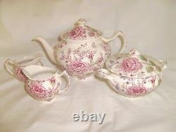 JOHNSON BROTHERS Rose Chintz Teapot, Sugar Bowl and 2 Creamers