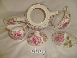 JOHNSON BROTHERS Rose Chintz Teapot, Sugar Bowl and 2 Creamers