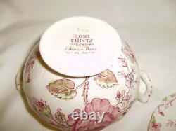 JOHNSON BROTHERS Rose Chintz Teapot, Sugar Bowl and 2 Creamers