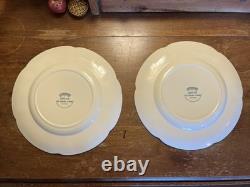 JOHNSON BROTHERS Set Of 8 Red Pink Transferware Dinner Plates Old Britain Castle