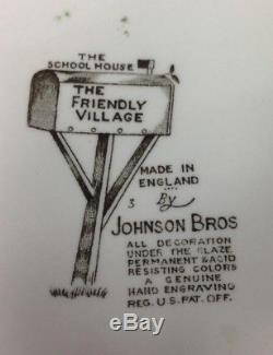 JOHNSON BROTHERS Vintage Lot Of 8 Friendly Village 9.75 Inch Dinner Plates SR