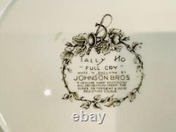 JOHNSON BROTHERS Vintage Tally Ho Dinner Plates x 3 & Luncheon/Salad Plate x 1