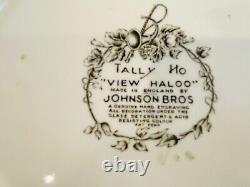 JOHNSON BROTHERS Vintage Tally Ho Dinner Plates x 3 & Luncheon/Salad Plate x 1