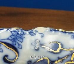 JOHNSON BROTHERS china ANDORRA flow blue Set of 4 dinner plates each with chip