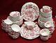 Johnson Brothers China English Chippendale Red/pink 86-piece Set Service For 12