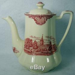 JOHNSON BROTHERS china OLD BRITAIN CASTLES pink crown stamp MINI COFFEE POT &LID