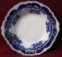 JOHNSON BROTHERS china OREGON flow blue GOLD ACCENT pattern ROUND BUTTER BASE
