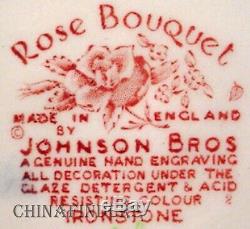 JOHNSON BROTHERS china ROSE BOUQUET Pink pattern 7pc Hostess/Serving Set