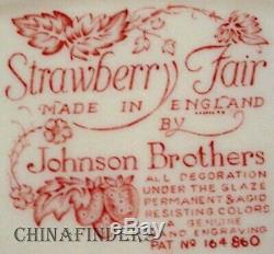 JOHNSON BROTHERS china STRAWBERRY FAIR pattern Made in England TEAPOT 4-7/8