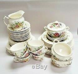 JOHNSON BROTHERS china Sheraton LOT of 50 pcs Overall crazing, NO chips, dinner+