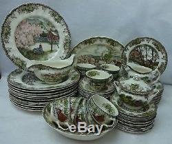 JOHNSON Brothers FRIENDLY VILLAGE Made in England 66-piece SET with SERVICE PLATES