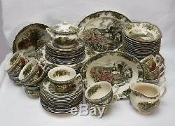 JOHNSON Brothers FRIENDLY VILLAGE Made in England 78-piece SET SERVICE for 12