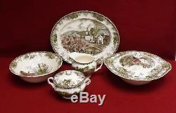 JOHNSON Brothers FRIENDLY VILLAGE Made in England 89-piece SET with SERVICE PLATES