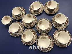 JOHNSON Brothers His Majesty Turkey Teacup & Saucer 10 Sets/ Bonus Teacup Mint