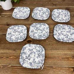 JohnsonBrothers Old Bradbury Blue/white Square SaladPlates, 7.5 Set Of 7