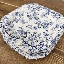 JohnsonBrothers Old Bradbury Blue/white Square SaladPlates, 7.5 Set Of 7