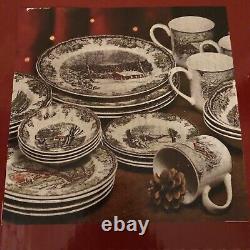 Johnson Bros. 28-piece Dinner Set Vajilla FRIENDLY VILLAGE England 1883