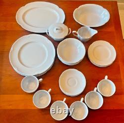 Johnson Bros 34-Piece Dinnerware Set Greydawn (light blue) Very Good Cond
