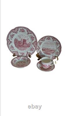 Johnson Bros 4 Pc Pink Place Setting Dinnerware Barney Castle 1792