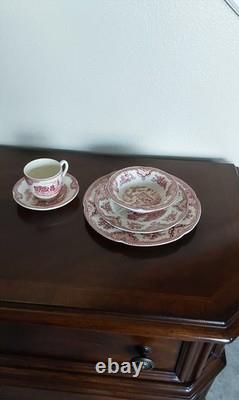 Johnson Bros 4 Pc Pink Place Setting Dinnerware Barney Castle 1792