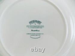 Johnson Bros Acanthus Dinner Plates (six) Gorgeous Neutral Hue Grey & Taupe