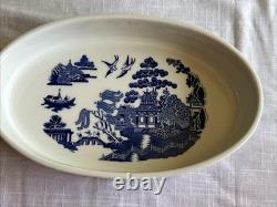 Johnson Bros. Blue Willow Heavy Oval Casserole Baking Dish 11 3/4-England-Great