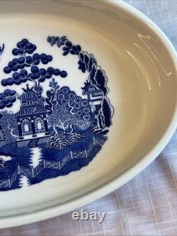 Johnson Bros. Blue Willow Heavy Oval Casserole Baking Dish 11 3/4-England-Great
