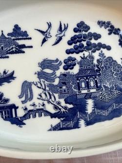 Johnson Bros. Blue Willow Heavy Oval Casserole Baking Dish 11 3/4-England-Great