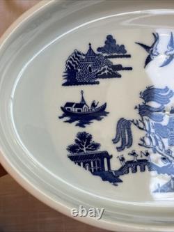 Johnson Bros. Blue Willow Heavy Oval Casserole Baking Dish 11 3/4-England-Great