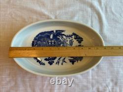 Johnson Bros. Blue Willow Heavy Oval Casserole Baking Dish 11 3/4-England-Great