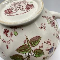 Johnson Bros Brothers Rose Chintz Pink Teapot Vintage Made in England