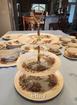Johnson Bros Castle On The Lake Dinnerware Set Collection! 78 Pieces England
