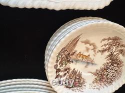 Johnson Bros Castle on the Lake Dinner service 40 pieces England transfer ware