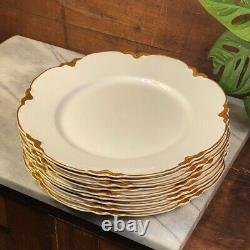 Johnson Bros Chantilly Gold 10 Dinner Plate Gold Trim China England Set of 9